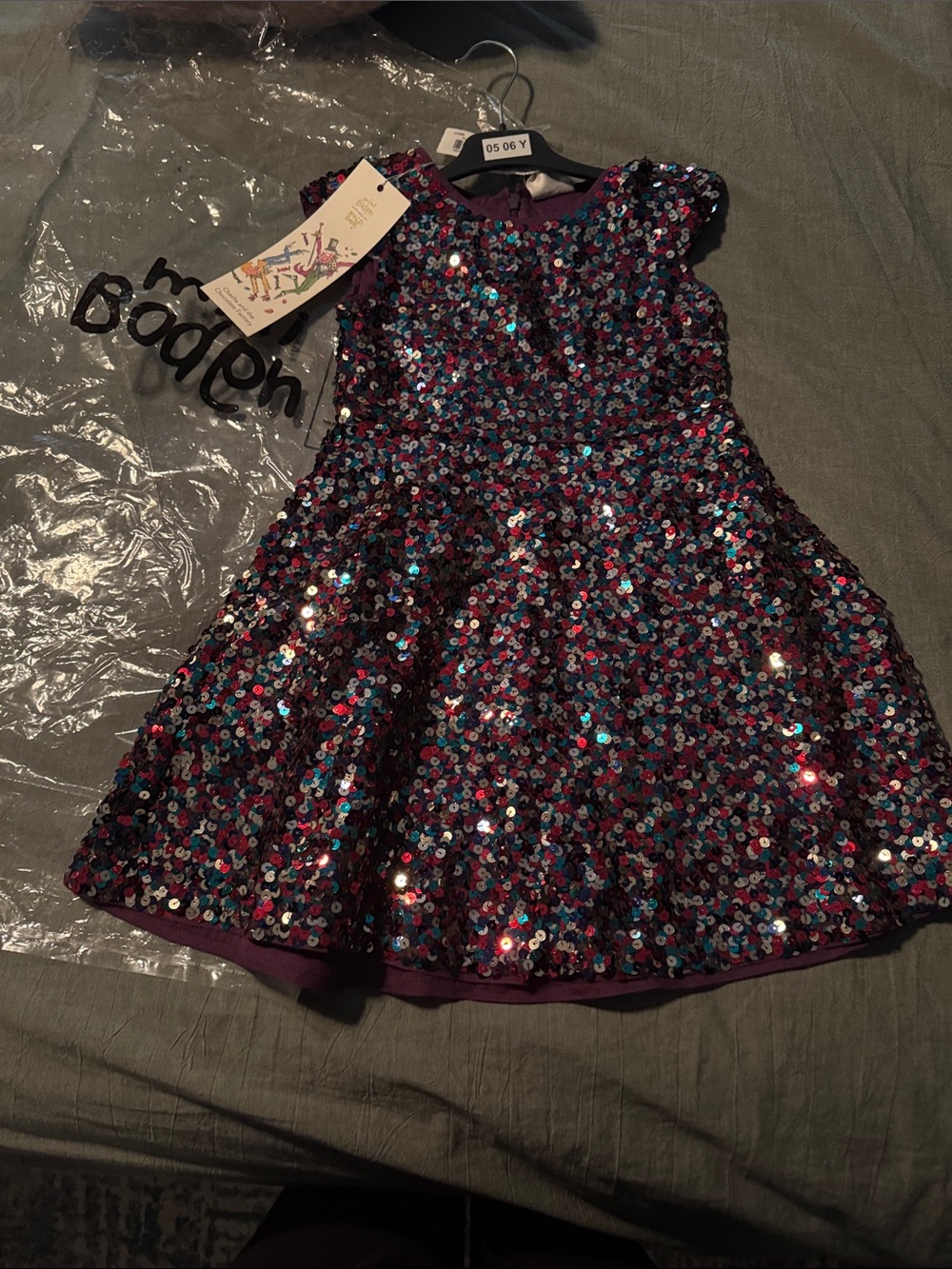 Mini Boden Roald Dahl sequin dress 5/6
